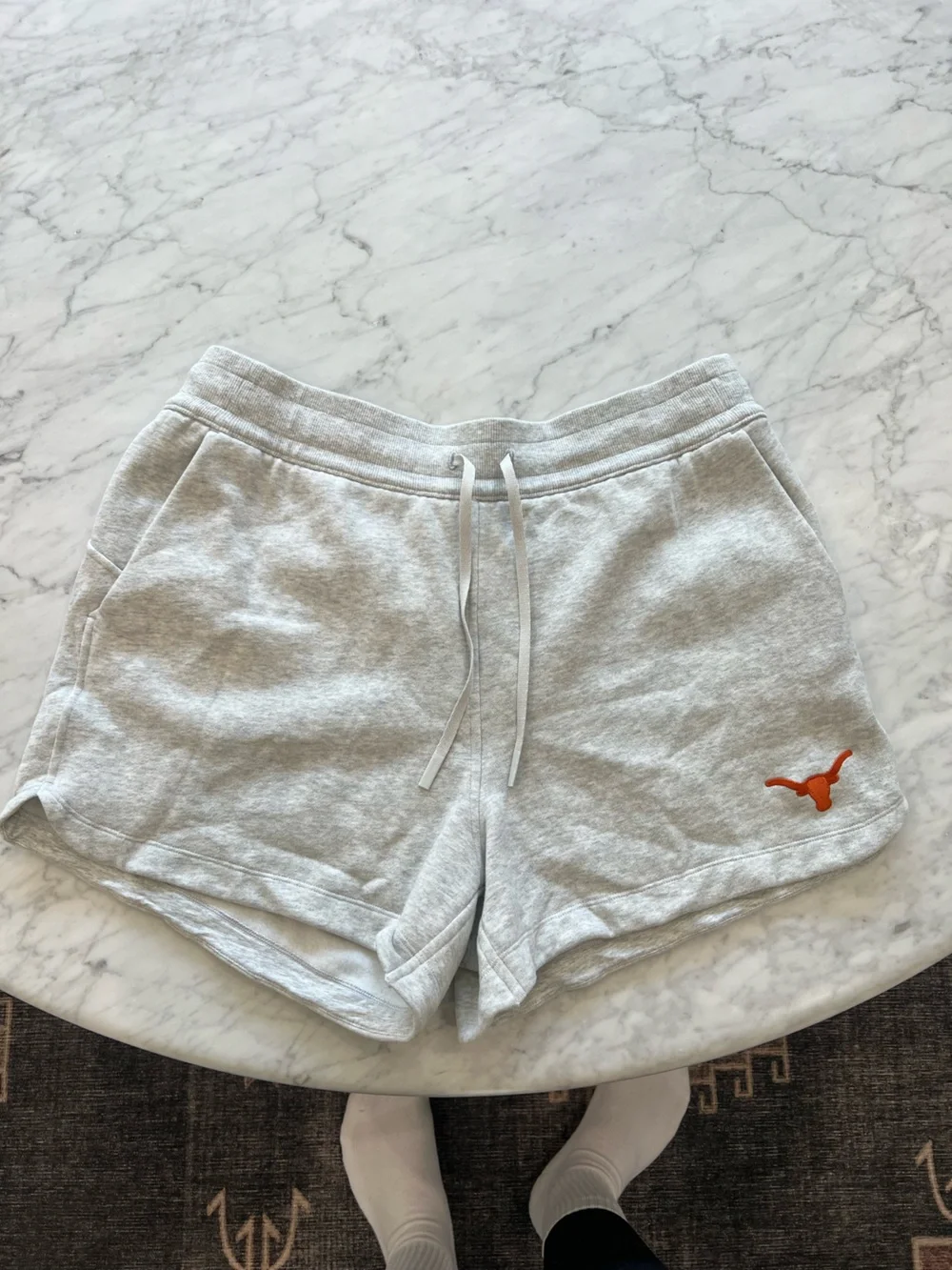Lululemon Light Gray Shorts with Orange Longhorn Logo